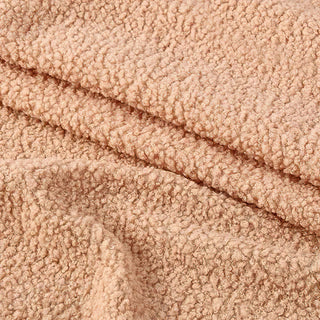 Peach Boucle Fabric - Plush Polyester Blend