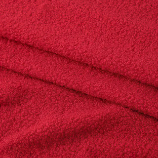 Cherry Red Boucle Fabric - Plush Polyester Blend