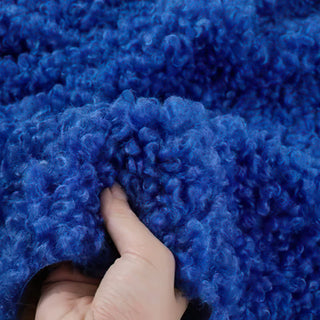 Royal Blue Boucle Fabric | Plush Faux Cashmere