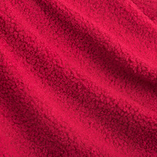 Scarlet Red Boucle Fabric | Elastic Plush Texture